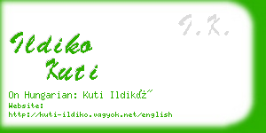 ildiko kuti business card